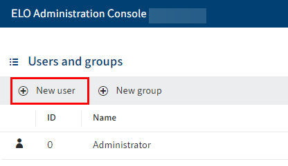 Create a new user in the ELO Administration Console