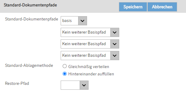 Menüpunkt 'Standard-Dokumentenpfade'