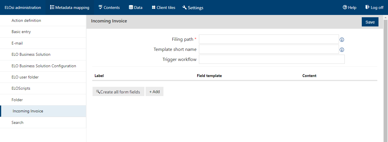 Punctul de meniu „ELO Smart Input”