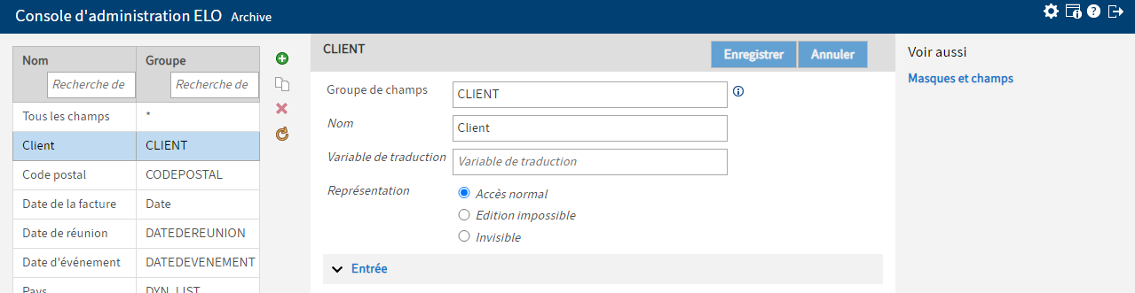 Section 'Modèles de champ'