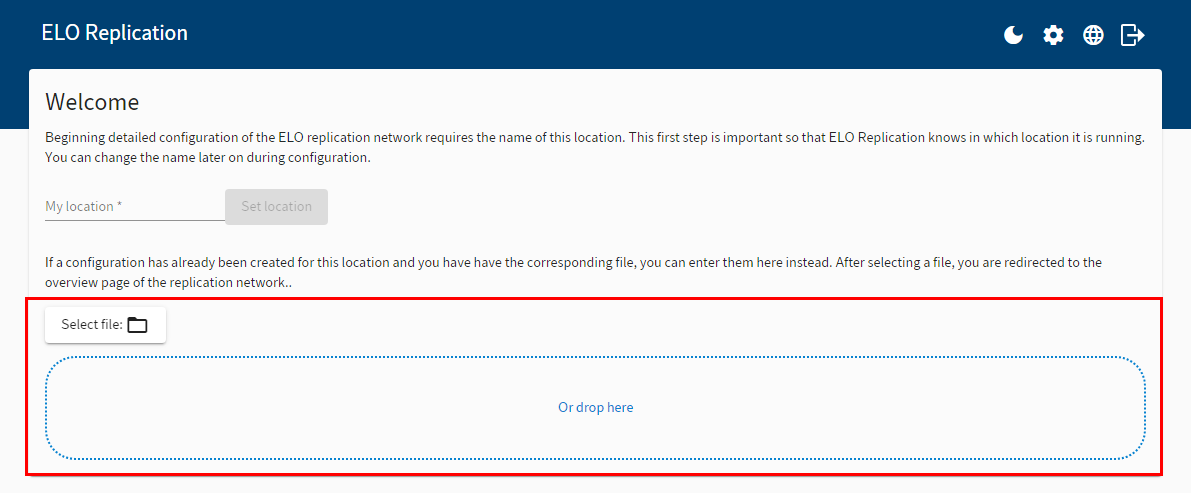 Upload configuration file