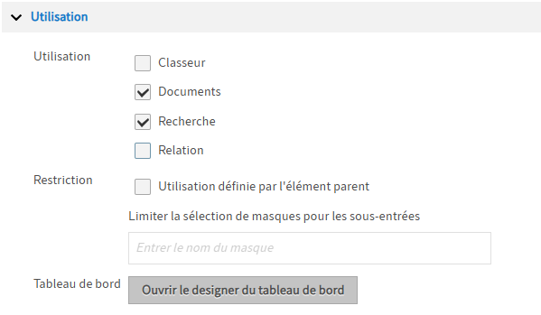 Section 'Utilisation'