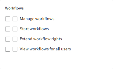 Fig.: User rights; 'Workflow' section
