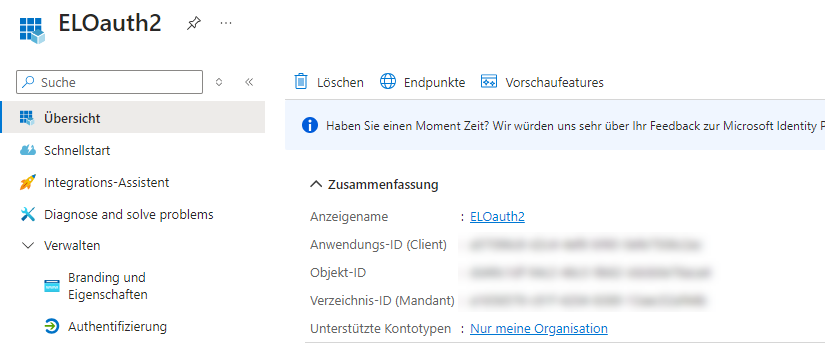 Bereich 'Übersicht'