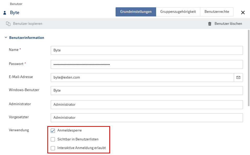 Dialog 'Benutzer löschen'