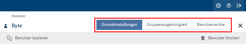 Menüband im Bereich 'Benutzer'