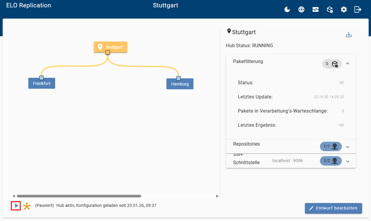 Button 'Exporte fortsetzen'