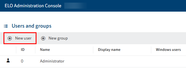 Create a new user in the ELO Administration Console