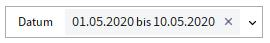 Eingegebener Datumsfilter