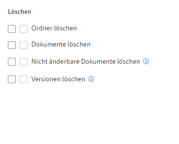 Benutzerrechte; Abschnitt 'Löschen'