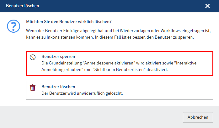 Dialog 'Benutzer löschen'