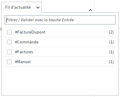 Filtre du fil d'actualité