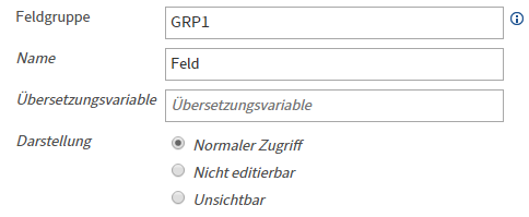 Darstellung der Felder in der ELO Administration Console, Feldvorlagen