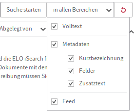 Drop-down-Menü 'Durchsuchte Felder'