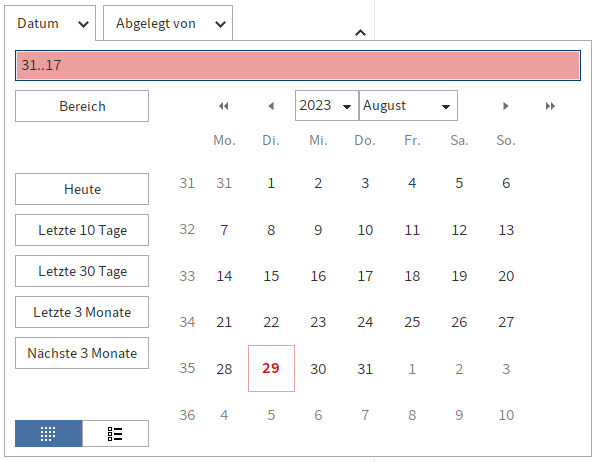 Fehlerhafte Datumseingabe
