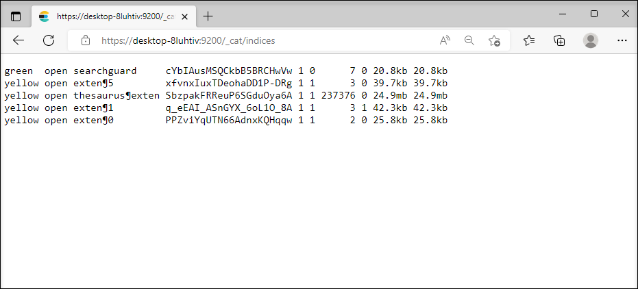 Index directory name