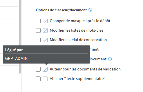 Infobulle 'Légué par' dans l'administration des utilisateurs