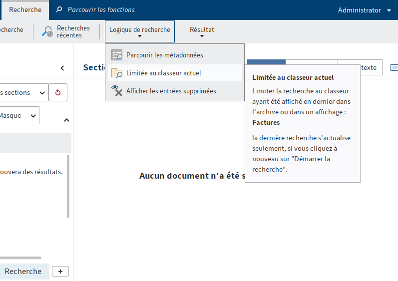 Recherche dans le classeur actuel