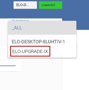 Einstellungen der ELO iSearch; Auswahl der Instanz