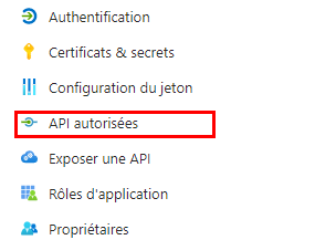 Bouton 'Autorisations API'