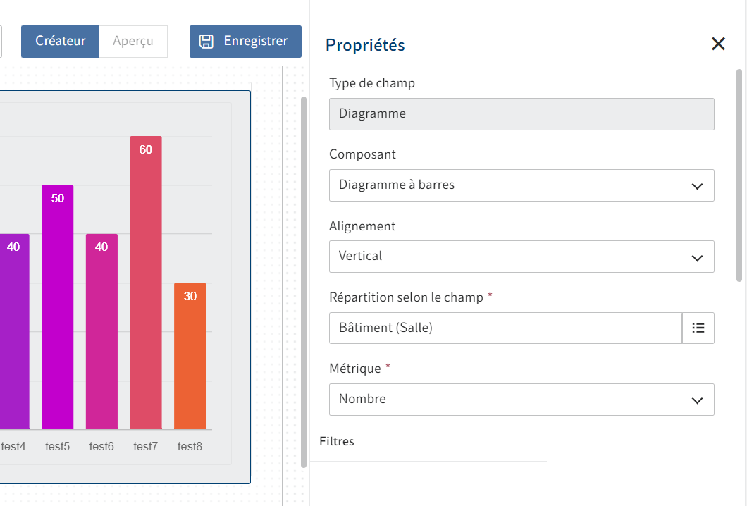 Exemple d'assignation de couleur en fonction de la valeur min. et max.