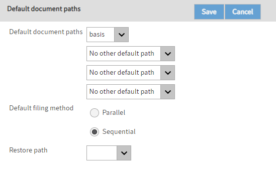 'Default document paths' area 