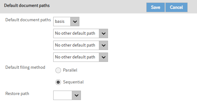 'Default document paths' area