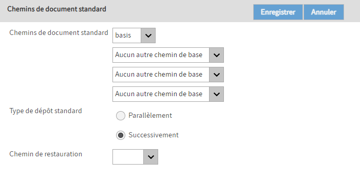 Section 'Chemins de document standards'