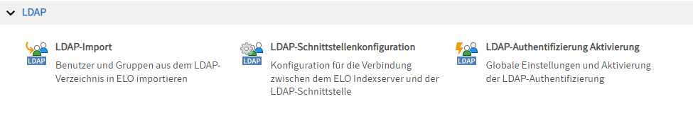 Bereich 'LDAP' in der ELO Administration Console