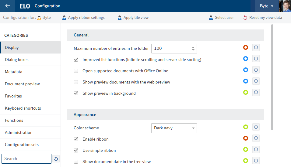 ELO Web Client configuration
