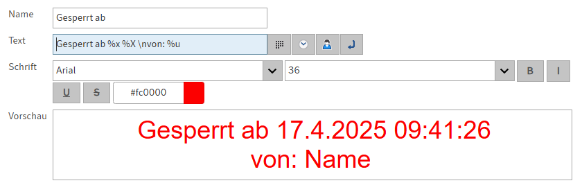 Beispiel für einen Textstempel