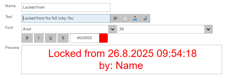 Example of a text stamp