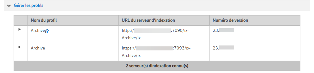 Configuration; réglages pour l'administration des différents profils d'authentification