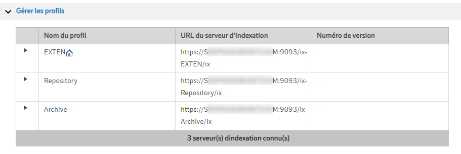 Configuration; réglages pour l'administration des différents profils d'authentification