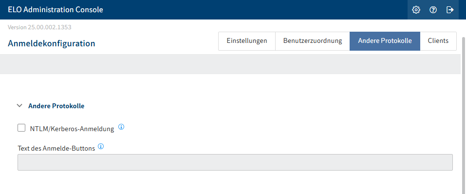 Bereich 'Andere Protokolle'