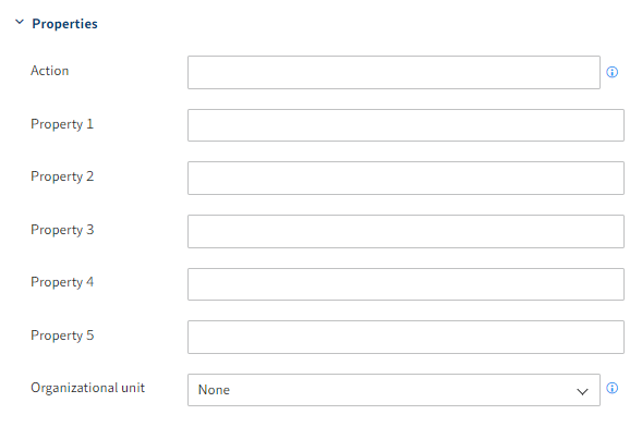 'Properties' area on the 'Basic settings' tab for users