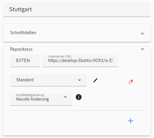 Einstellung 'Repositorys'