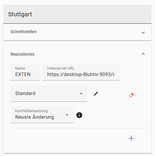 Einstellung 'Repositorys'