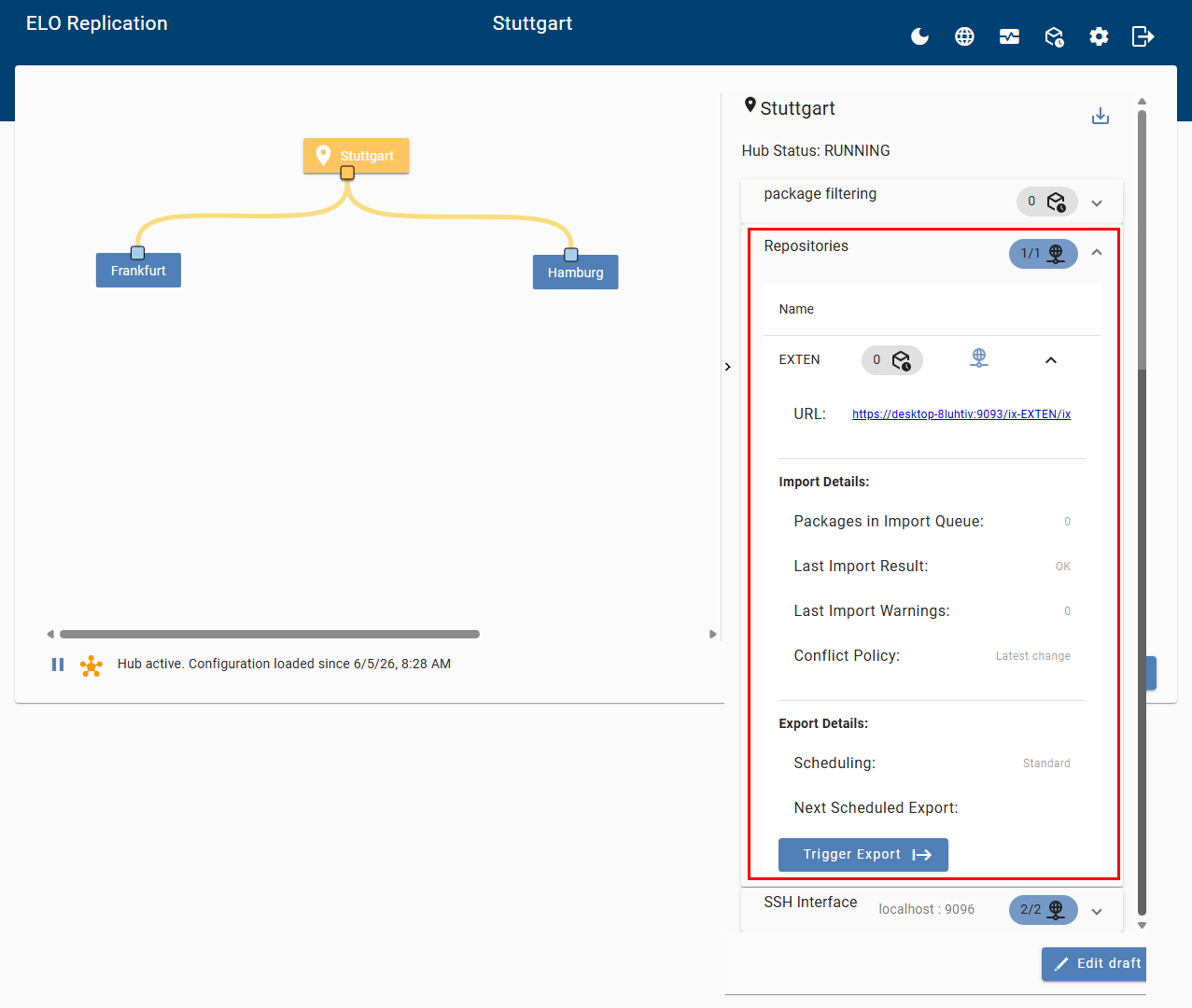 Site overview page; repositories