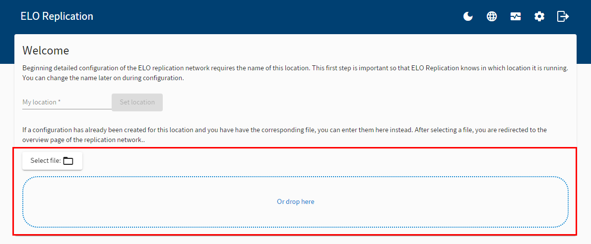 Upload configuration file