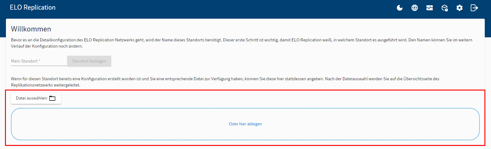 Konfigurationsdatei hochladen