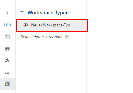 Button 'Neuer Workspace-Typ'