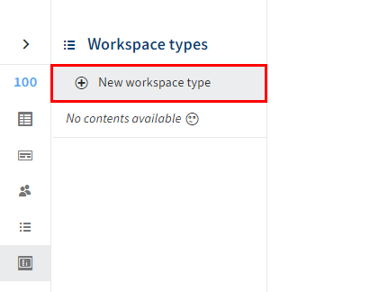 'New workspace type' button