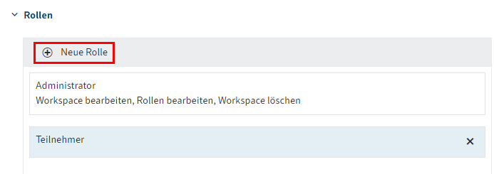 Button 'Neue Rolle'