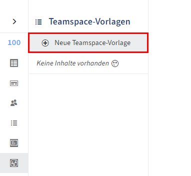 Bereich 'Teamspace-Vorlagen'