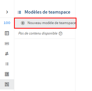 Section 'Modèles de teamspace'