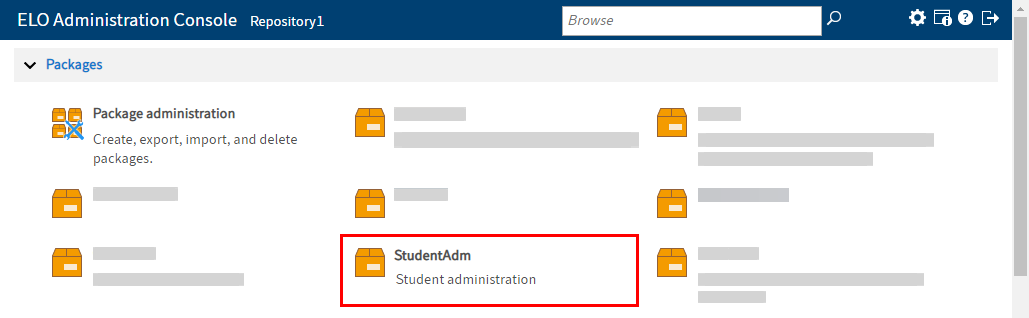 Packages in the ELO Administration Console