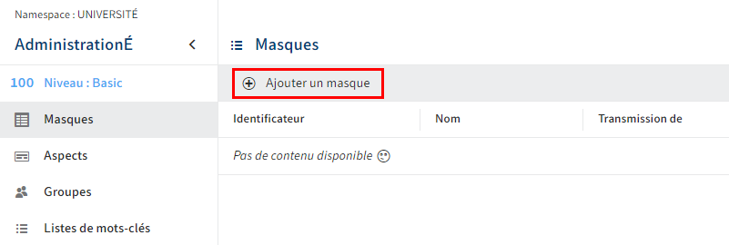 Bouton 'Ajouter un masque'