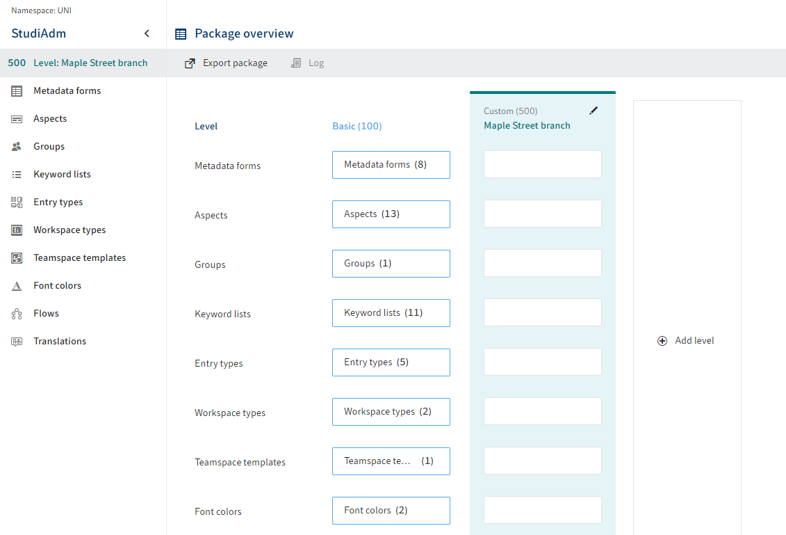 New package in ELO Administration Console