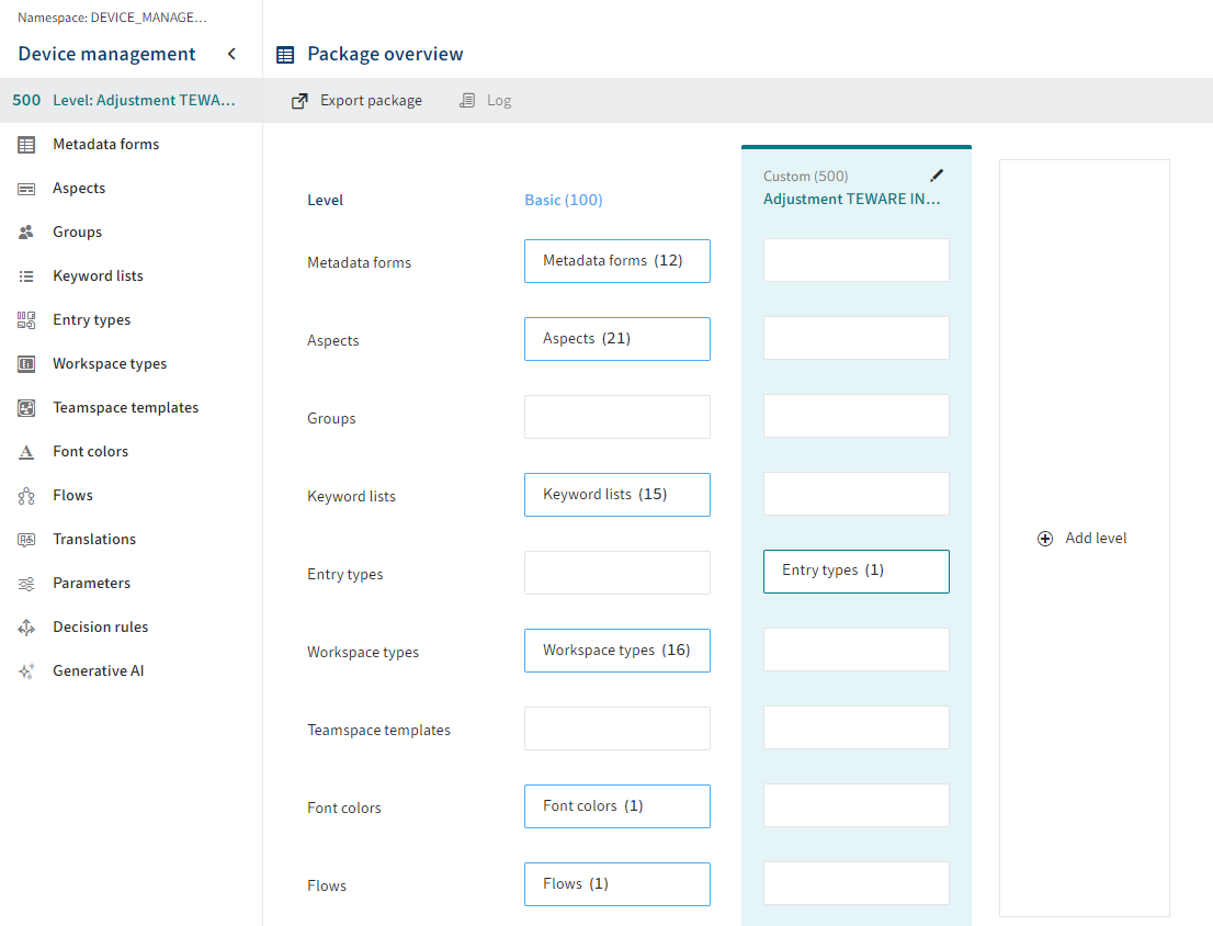 New package in ELO Administration Console